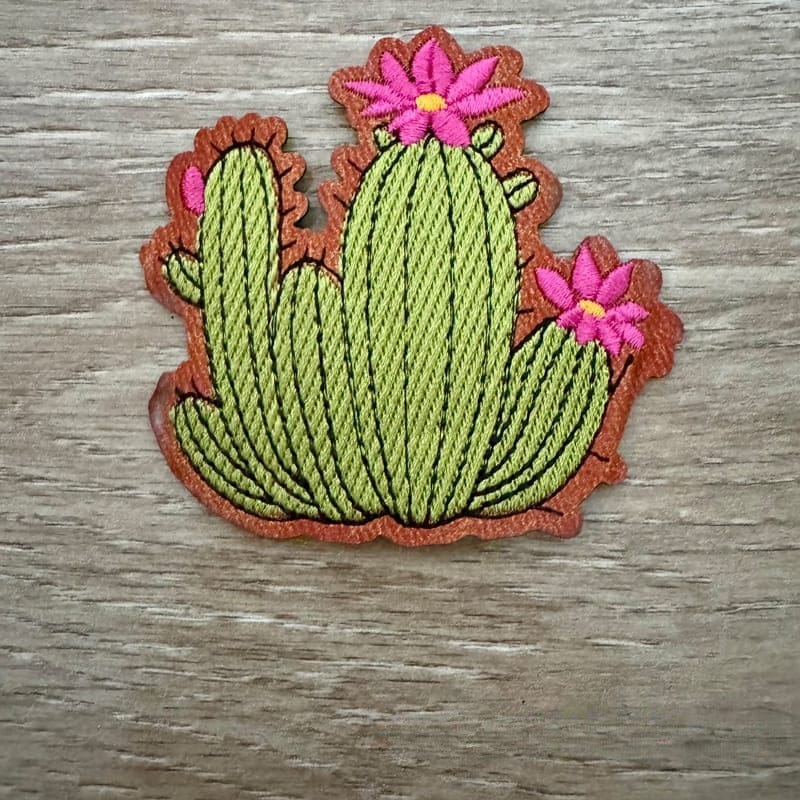 On A Whim Hats Cactus Leather Iron-On Patch