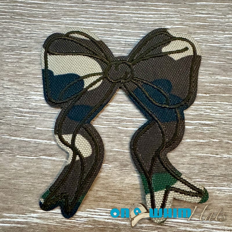 On A Whim Hats Camo Bow Iron-On Patch