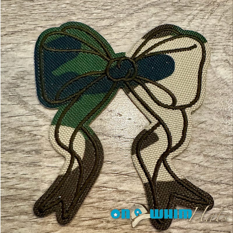 On A Whim Hats Camo Bow Iron-On Patch