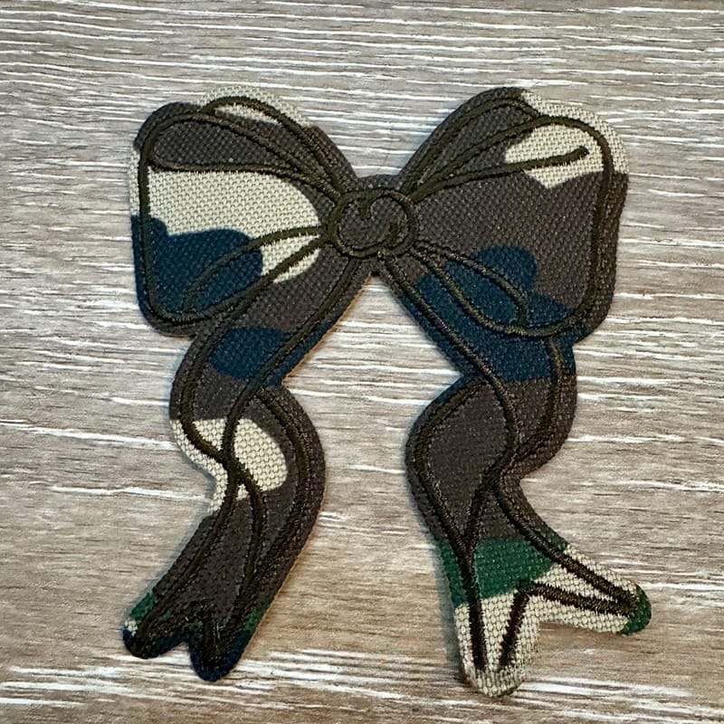 On A Whim Hats Camo Bow Iron-On Patch