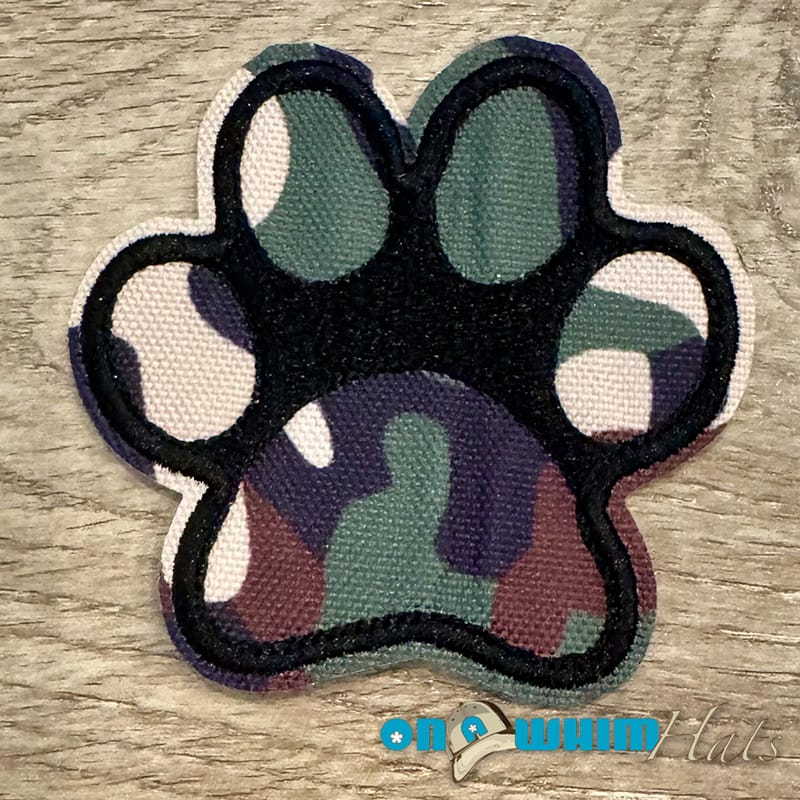 On A Whim Hats Camo Paw Iron-On Patch