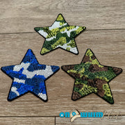 On A Whim Hats Camo Star Iron-On Patch