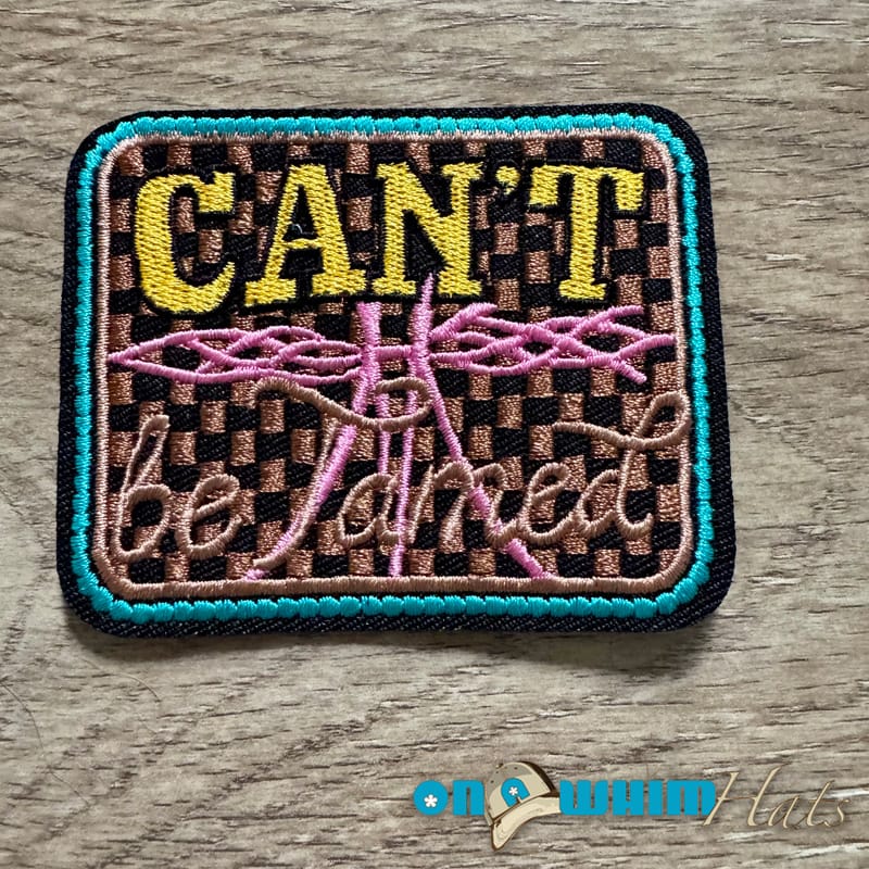 On A Whim Hats Can't Be Tamed Embroidered Iron-On Patch