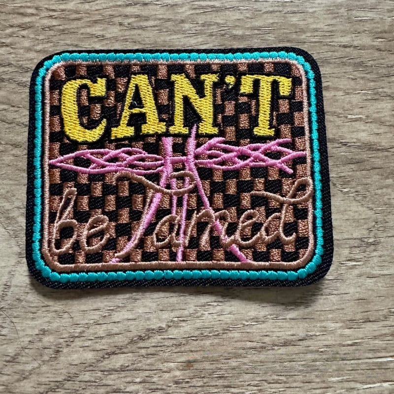 On A Whim Hats Can't Be Tamed Embroidered Iron-On Patch