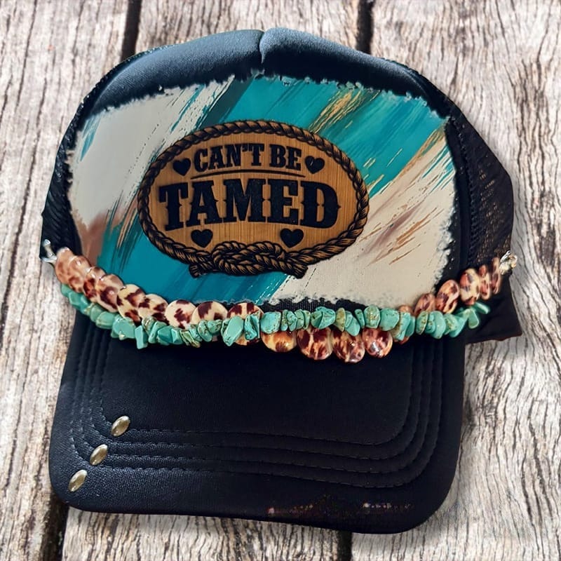 On A Whim Hats Can't Be Tamed Handmade Trucker Hat
