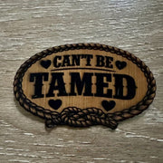 On A Whim Hats Can't Be Tamed Leatherette Iron-On Patch