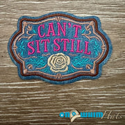 On A Whim Hats Can't Sit Still Iron-On Leather Patch