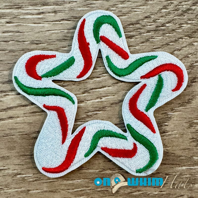 On A Whim Hats Candy Cane Star Iron-On Patch