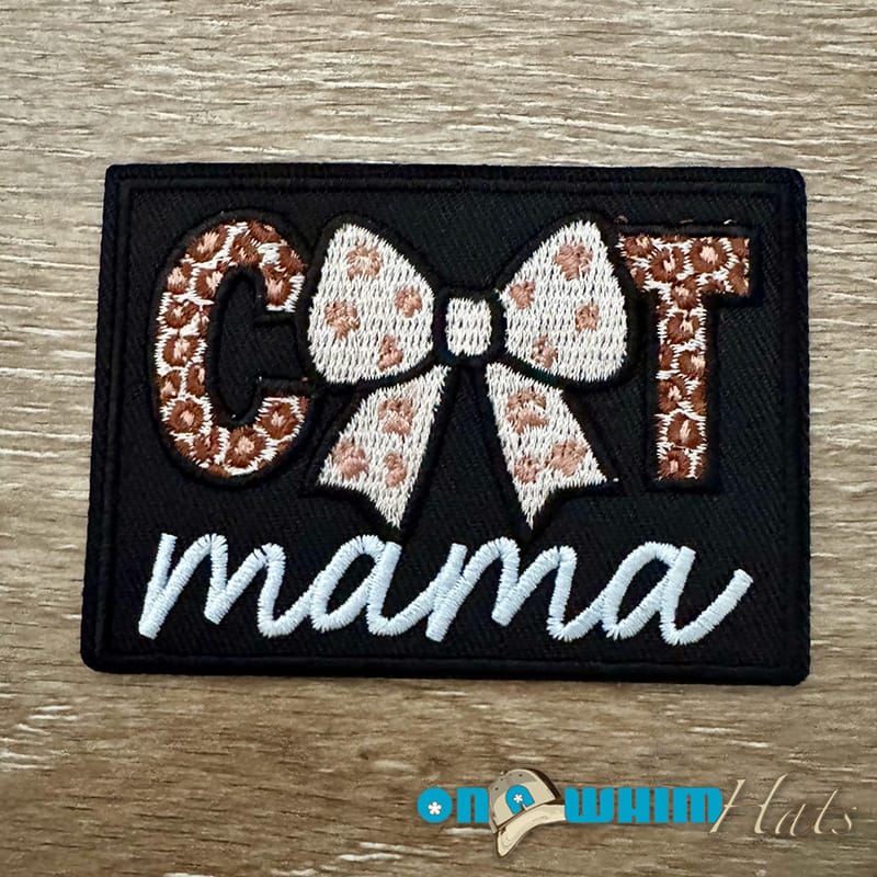 On A Whim Hats Cat Mama Iron-On Patch
