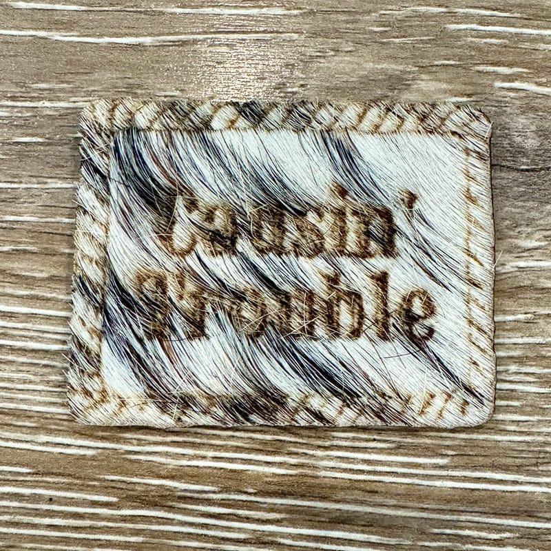 On A Whim Hats Causin' Trouble Genuine Cowhide Iron-On Patch
