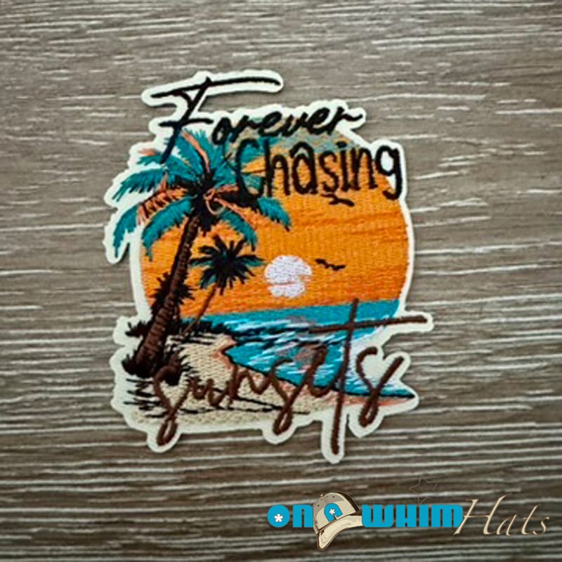 On A Whim Hats Chasing Sunsets Iron-On Patch