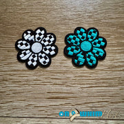 On A Whim Hats Checkered Flowers Iron-On Patch