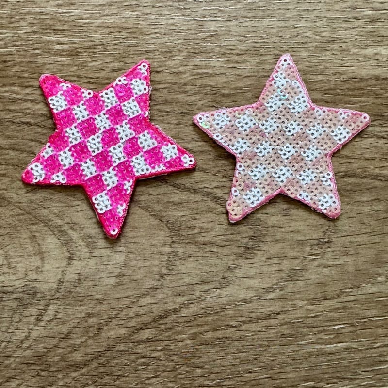 On A Whim Hats Checkered Star Iron-On Patch