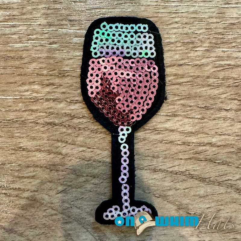 On A Whim Hats Cheers Sequin Iron-On Patch