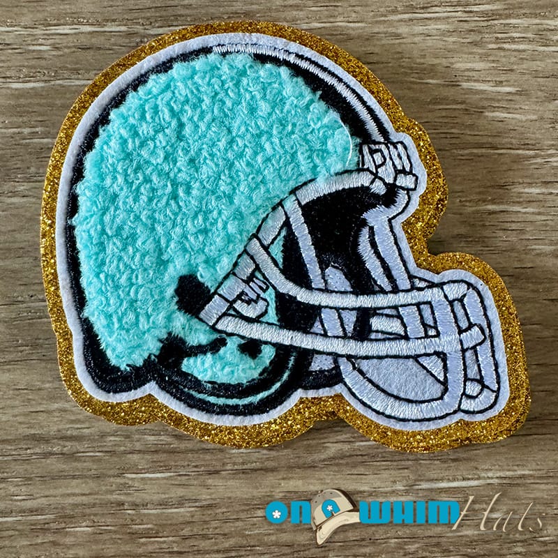 On A Whim Hats Chenille Football Helmet Iron-On Patch