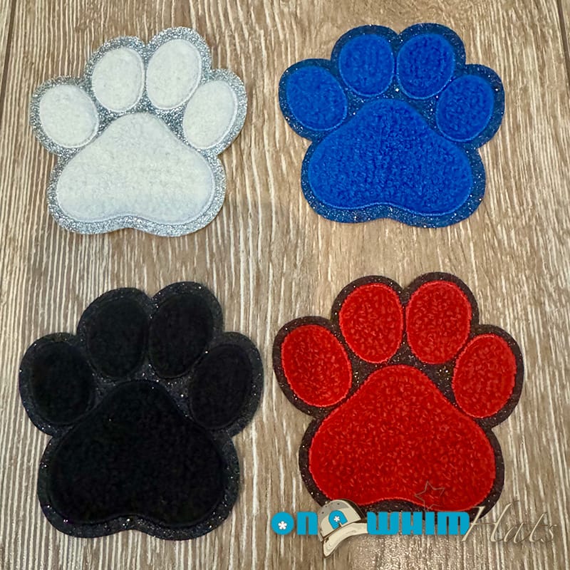 On A Whim Hats Chenille Paw Iron-On Patch