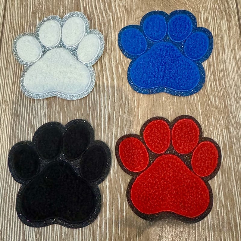 On A Whim Hats Chenille Paw Iron-On Patch