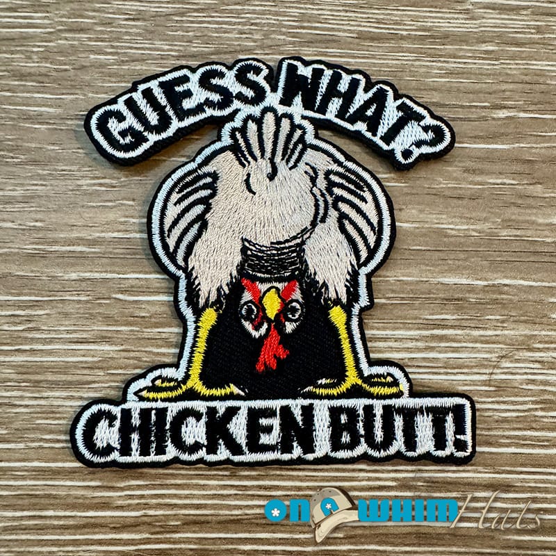 On A Whim Hats Chicken Butt Iron-On Patch