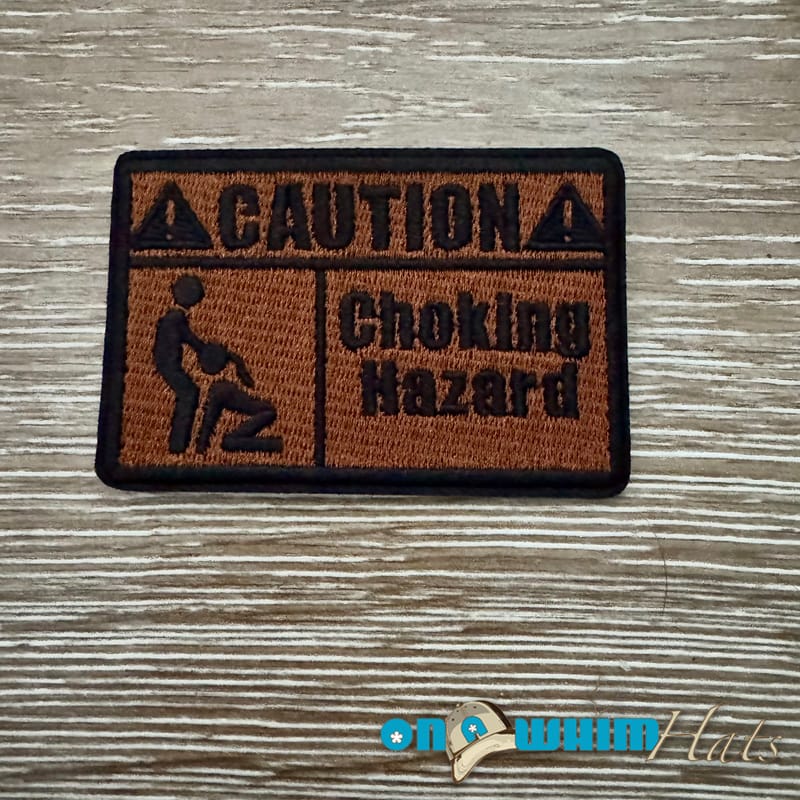 On A Whim Hats Choking Hazard Iron-On Patch