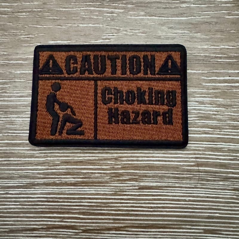 On A Whim Hats Choking Hazard Iron-On Patch