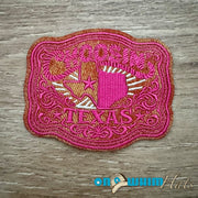 On A Whim Hats Choosin' Texas Leather Iron-On Patch