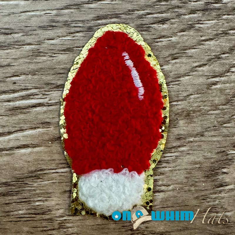On A Whim Hats Christmas Light Chenille Iron-On Patch