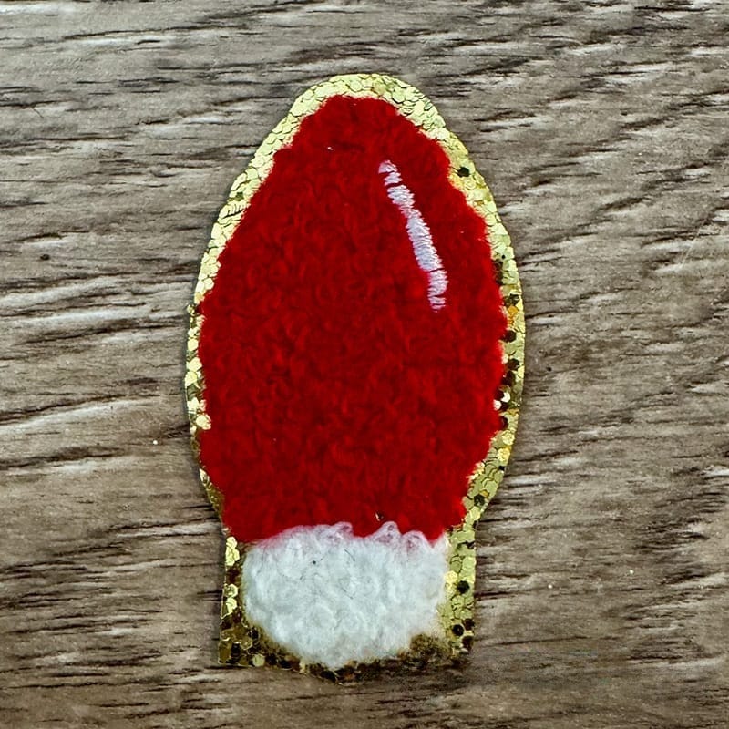 On A Whim Hats Christmas Light Chenille Iron-On Patch