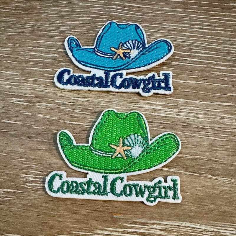 On A Whim Hats Coastal Cowgirl Iron-On Patch