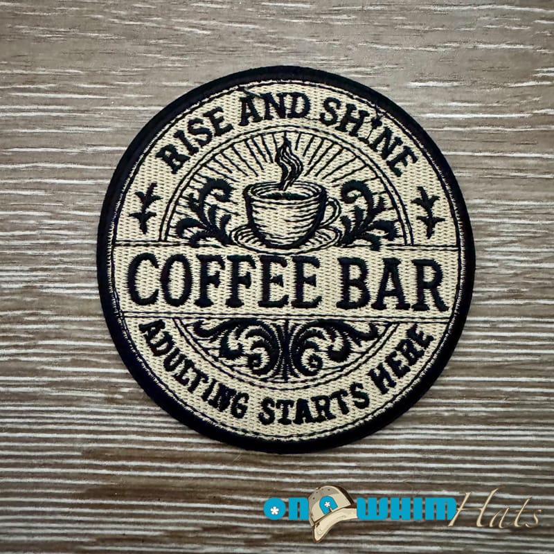 On A Whim Hats Coffee Bar Iron-On Patch