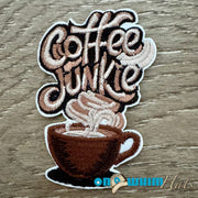 On A Whim Hats Coffee Cup Iron-On Patch