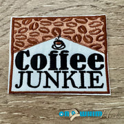 On A Whim Hats Coffee Junkie Iron-On Patch