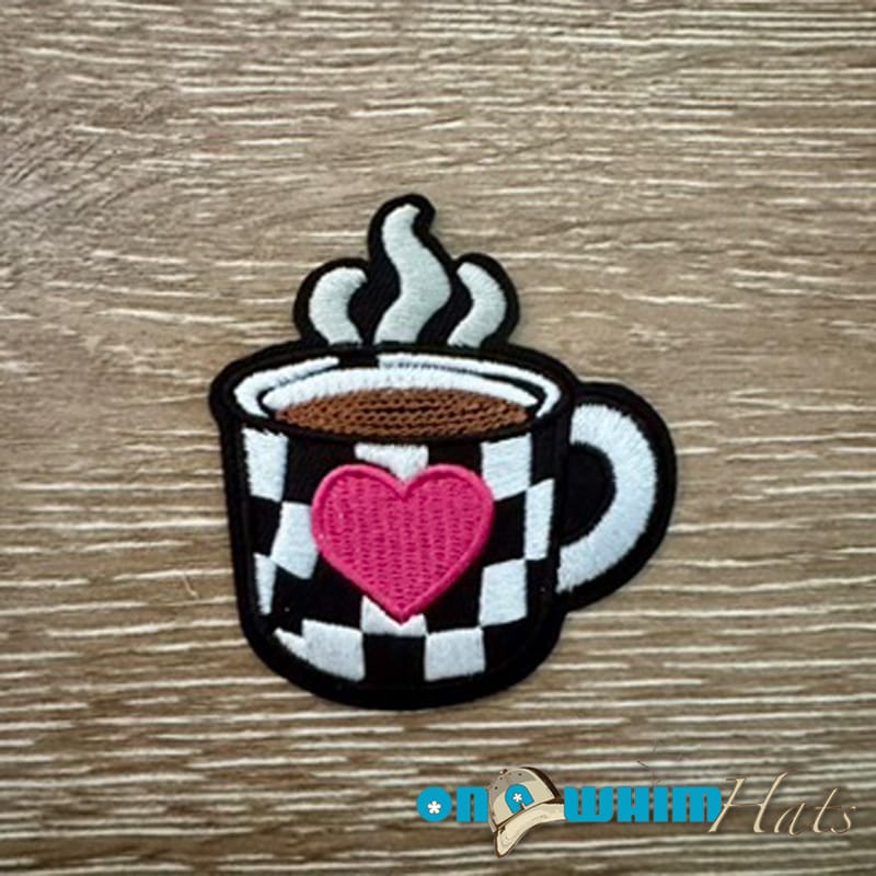 On A Whim Hats Coffee Mug Iron-On Patch
