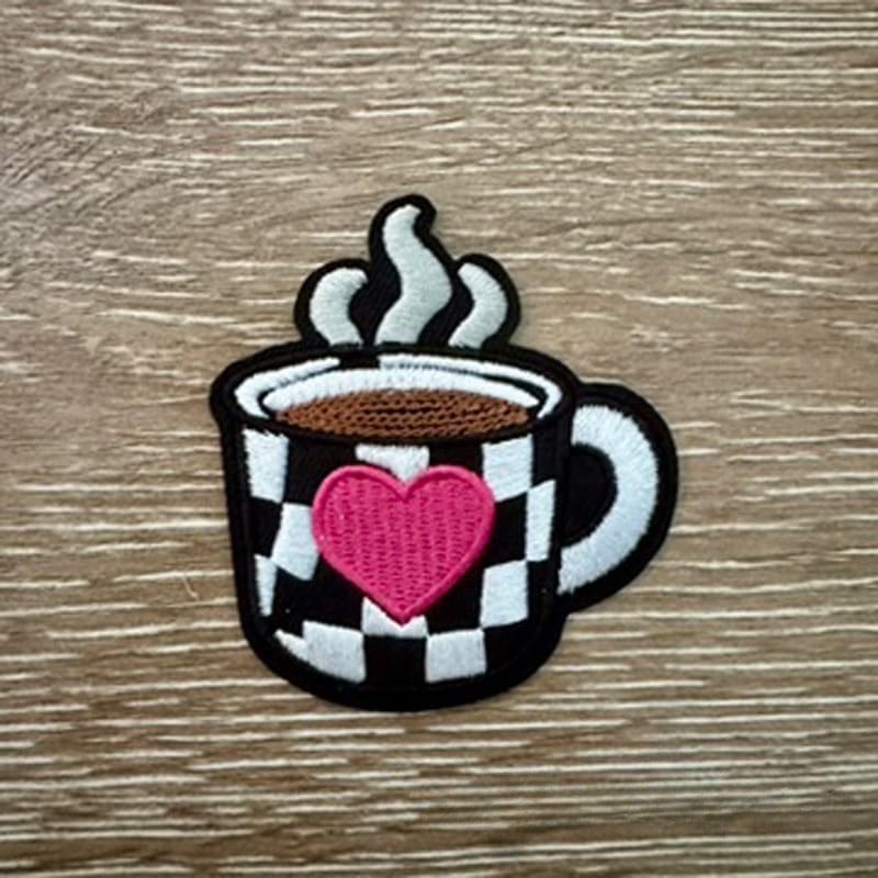 On A Whim Hats Coffee Mug Iron-On Patch