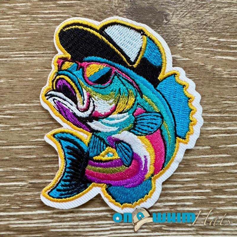 On A Whim Hats Colorful Fish Iron-On Patch