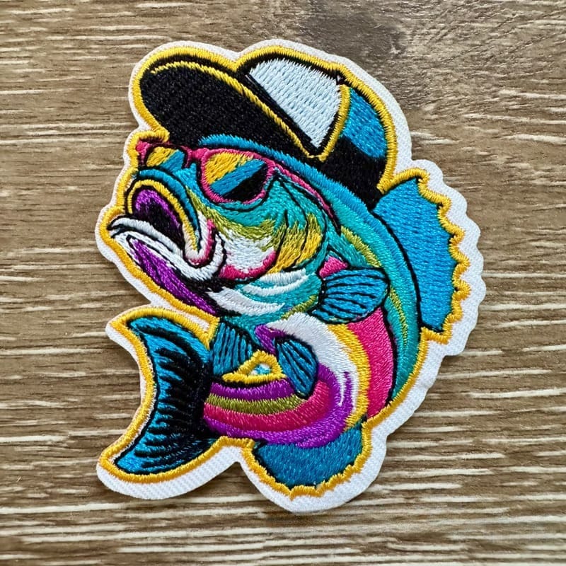 On A Whim Hats Colorful Fish Iron-On Patch