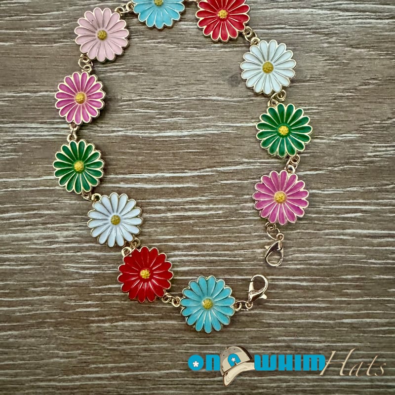 On A Whim Hats Colorful Flower Hat Chain
