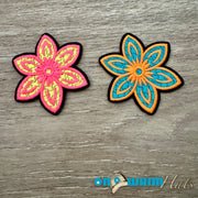 On A Whim Hats Colorful Flowers Iron-On Patch