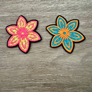 On A Whim Hats Colorful Flowers Iron-On Patch
