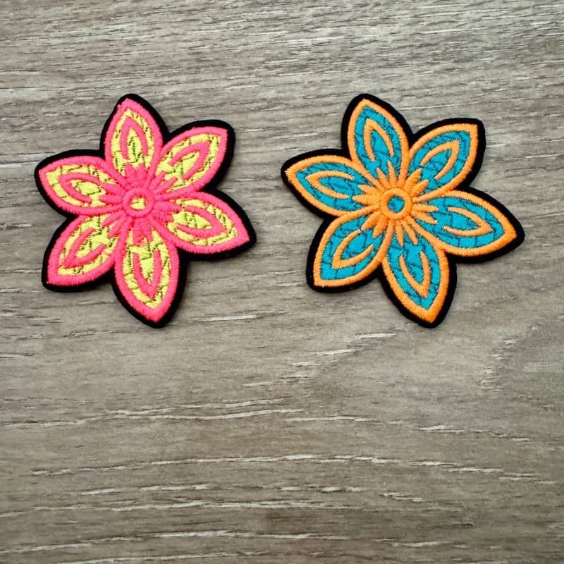 On A Whim Hats Colorful Flowers Iron-On Patch
