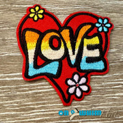 On A Whim Hats Colorful Love Iron-On Embroidered Patch