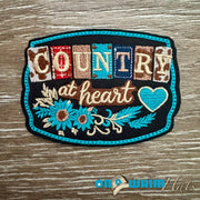 On A Whim Hats Country at Heart Iron-On Patch