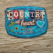 On A Whim Hats Country at Heart Leather Iron-On Patch