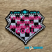 On A Whim Hats Country Cool Embroidered Iron-On Patch