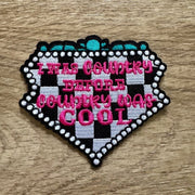 On A Whim Hats Country Cool Embroidered Iron-On Patch