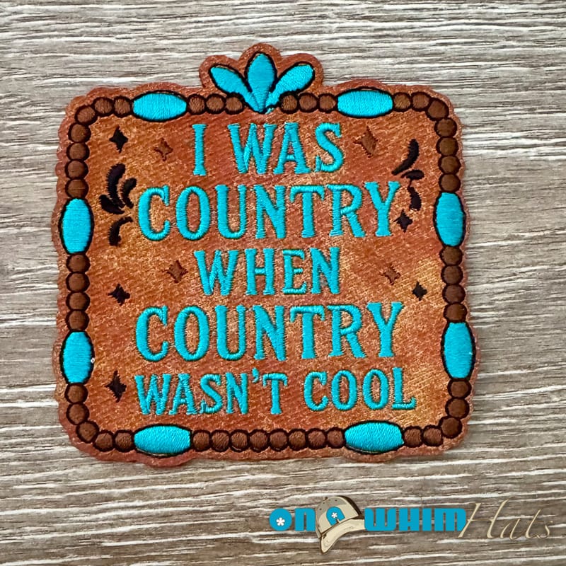 On A Whim Hats Country Cool Iron-On Leather Patch