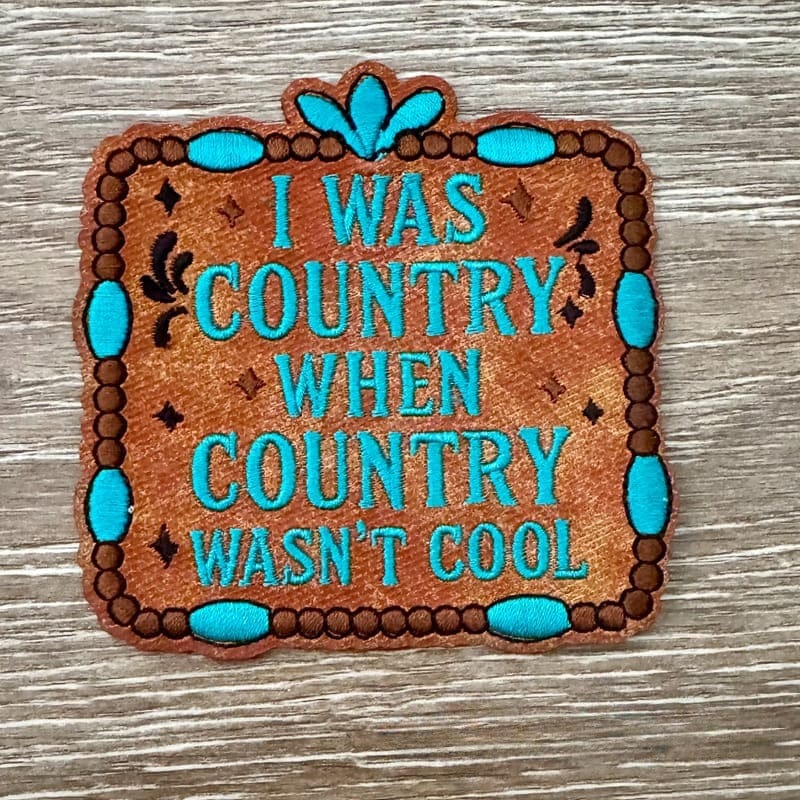 On A Whim Hats Country Cool Iron-On Leather Patch