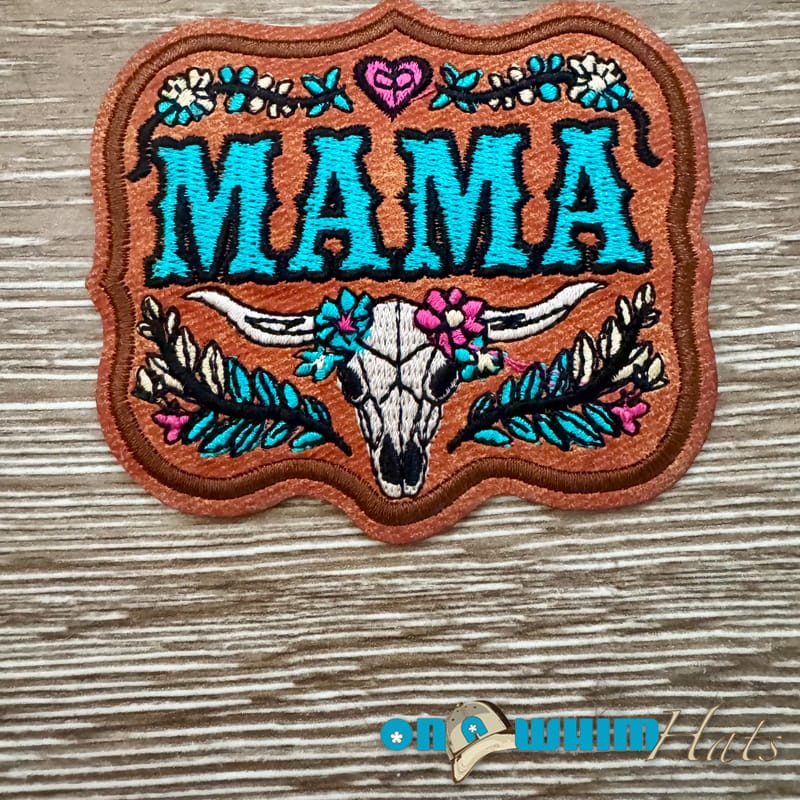 On A Whim Hats Country Mama Leather Iron-On Patch