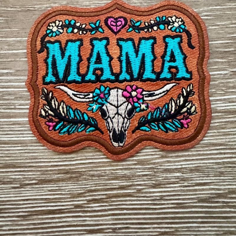 On A Whim Hats Country Mama Leather Iron-On Patch