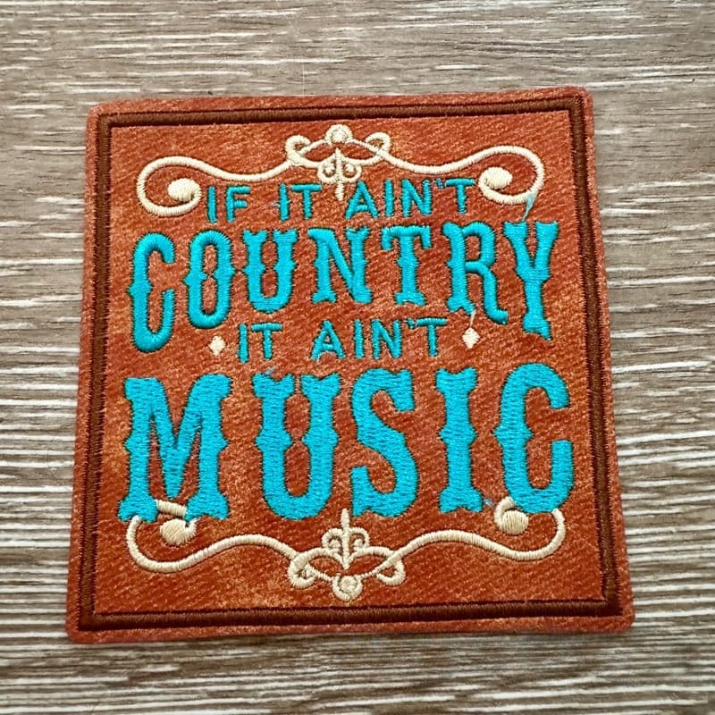 On A Whim Hats Country Music Leather Iron-On Patch