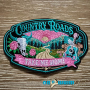 On A Whim Hats Country Roads Iron-On Patch